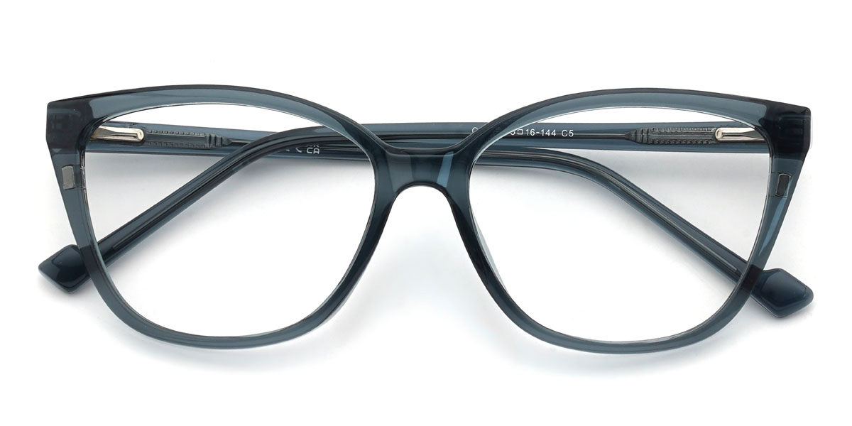 Azul Evelyne Óculos - Rectangle Clip-On Sunglasses