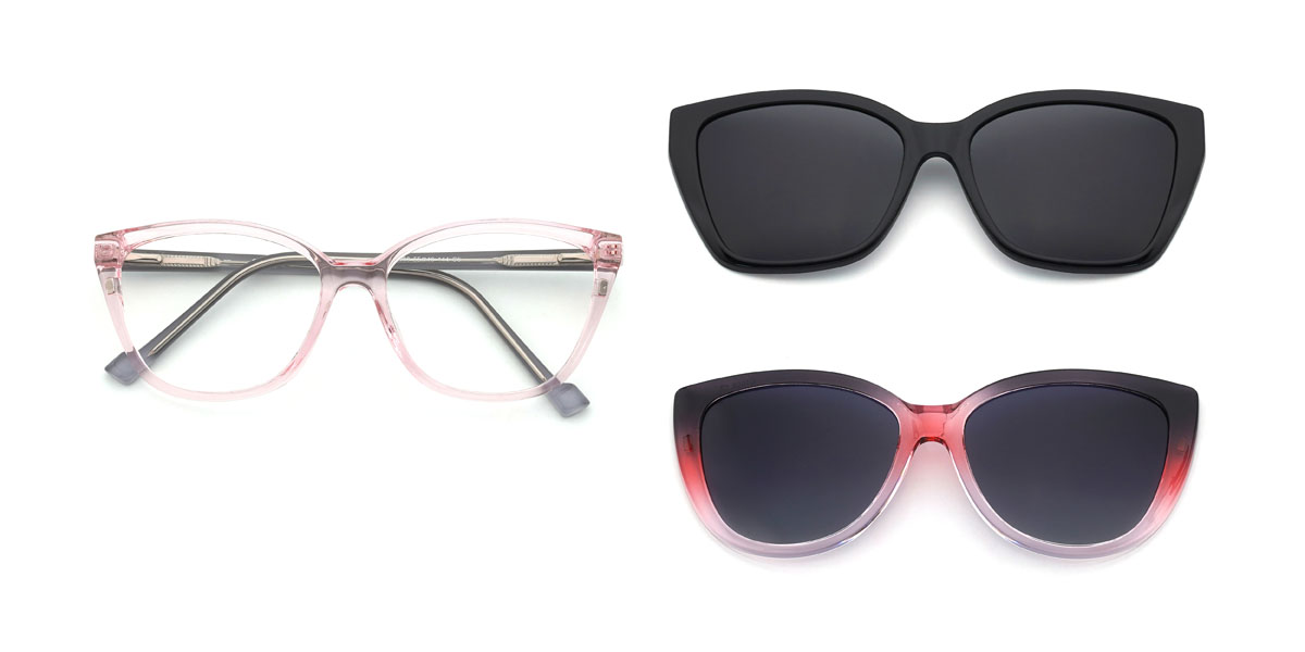 Clair Rose Evelyne Lunettes - Rectangle Clip-On Sunglasses