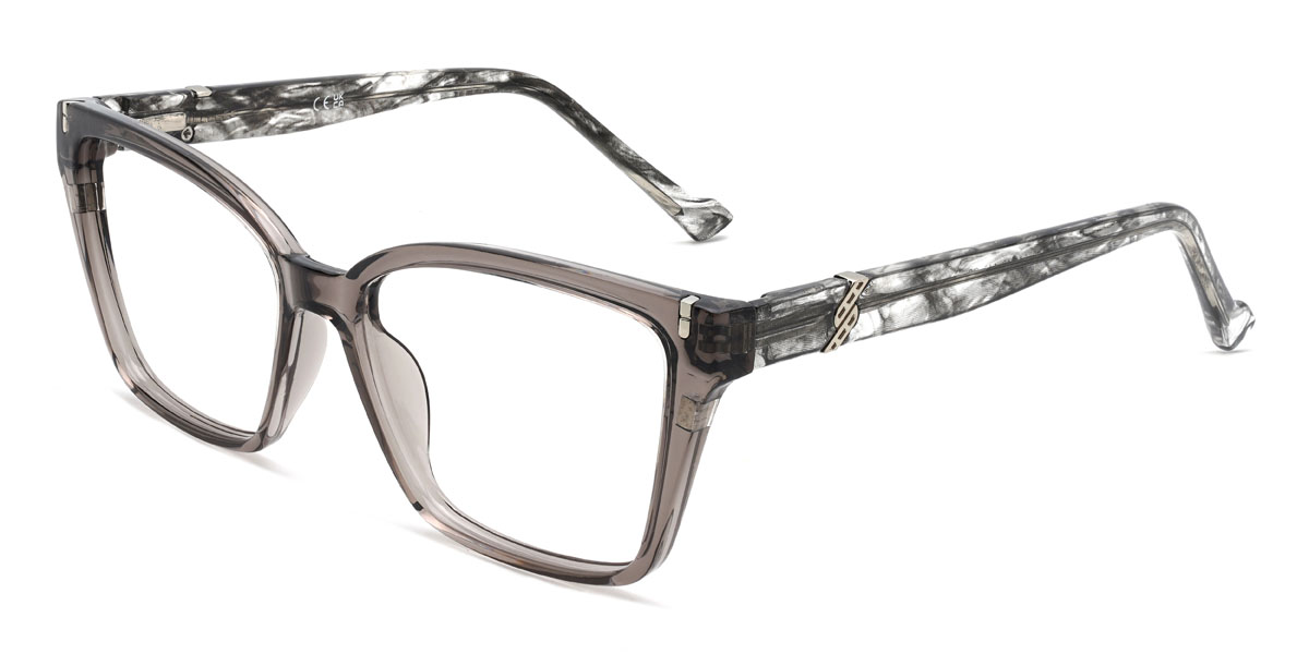 Cinza Peri Óculos - Rectangle Clip-On Sunglasses