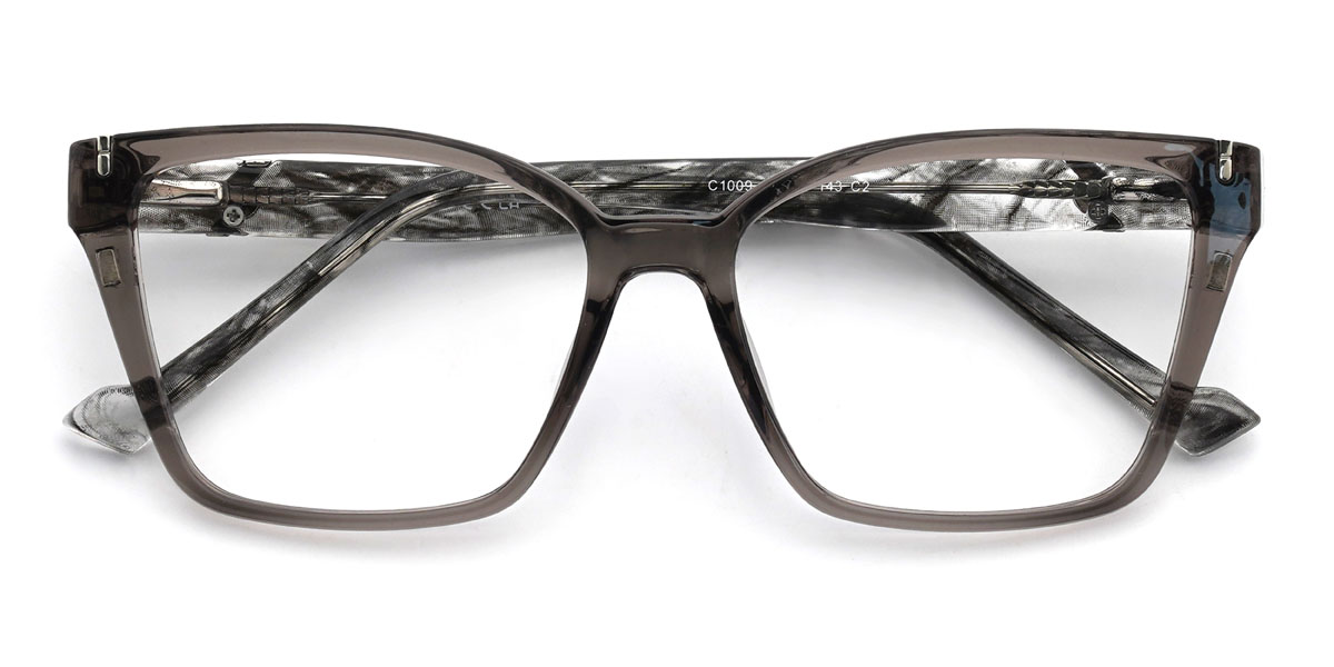 Cinza Peri Óculos - Rectangle Clip-On Sunglasses