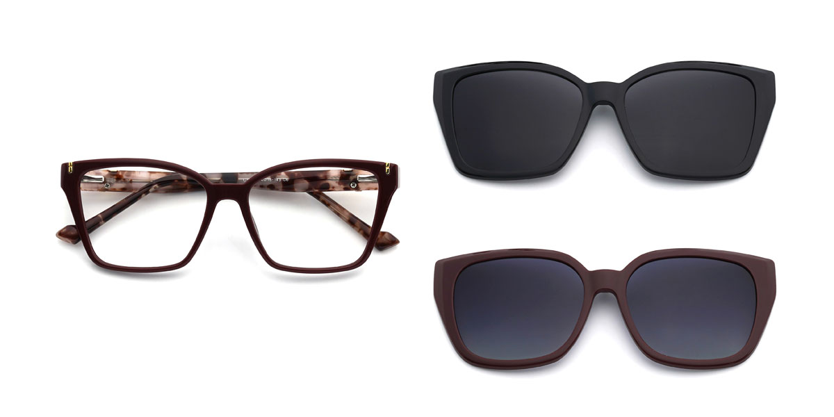 Jujube Rouge Peri Lunettes - Rectangle Clip-On Sunglasses