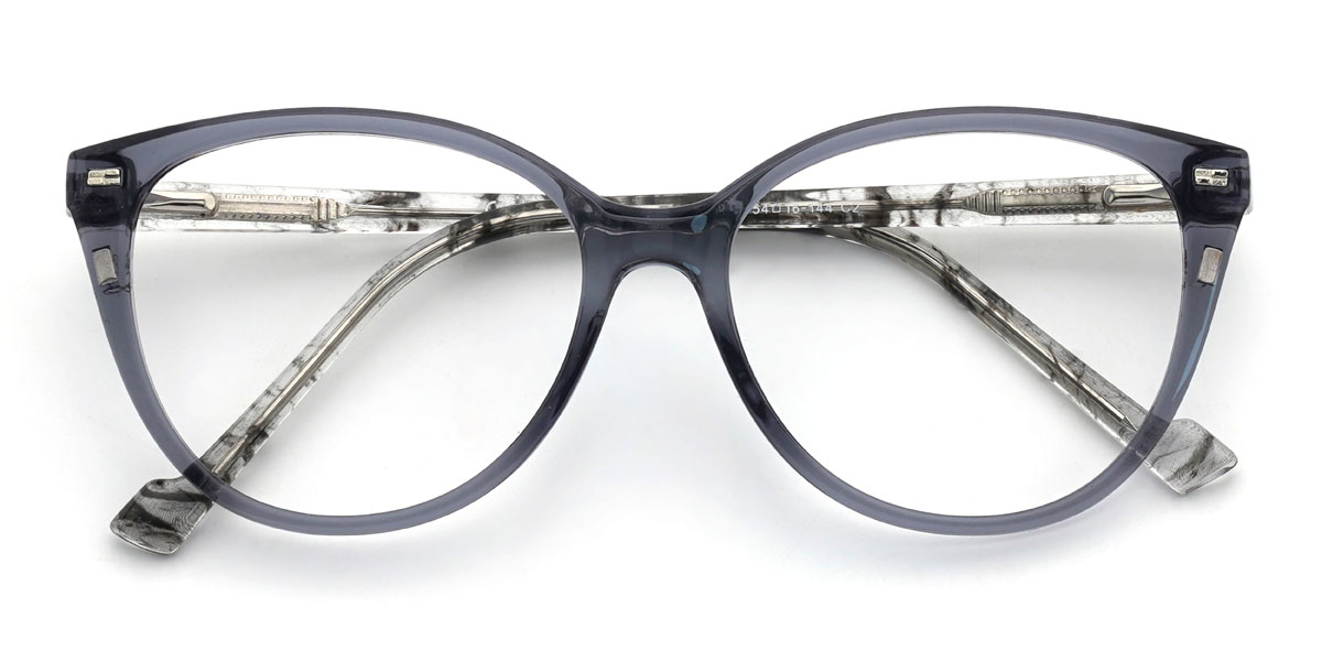 Bleu Gris Unity Lunettes - Oval Clip-On Sunglasses