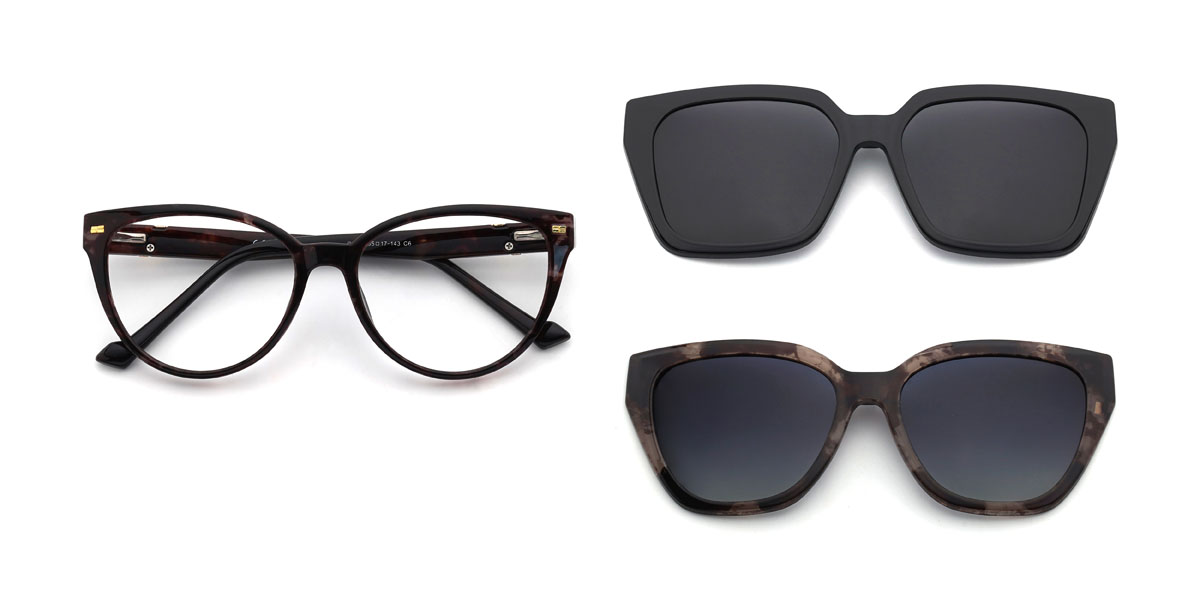 Écaille Lysander Lunettes - Oval Clip-On Sunglasses