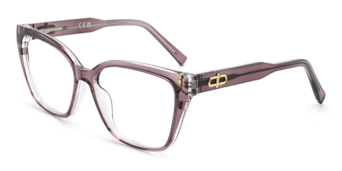 Pourpre Dasia Lunettes - Rectangle Clip-On Sunglasses