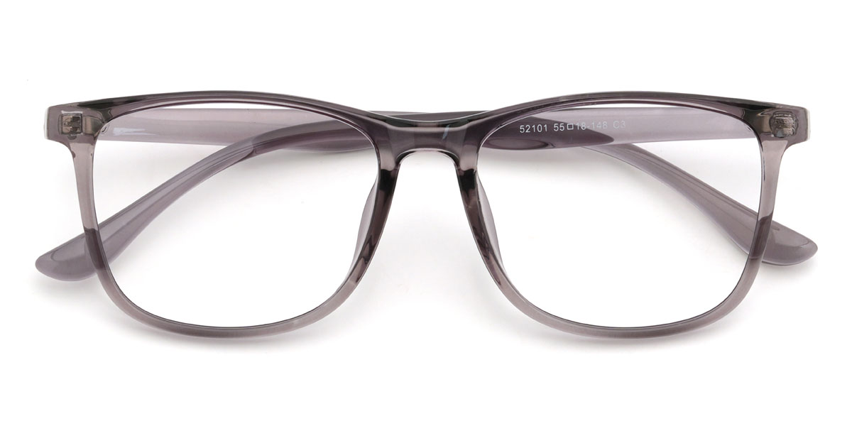 Clear Grey Rakesh Glasses - Rectangle Glasses