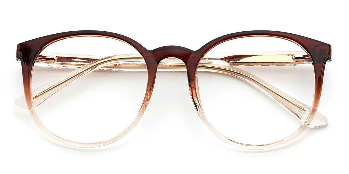 Dégradé Brun Dimitra Lunettes - Round Glasses