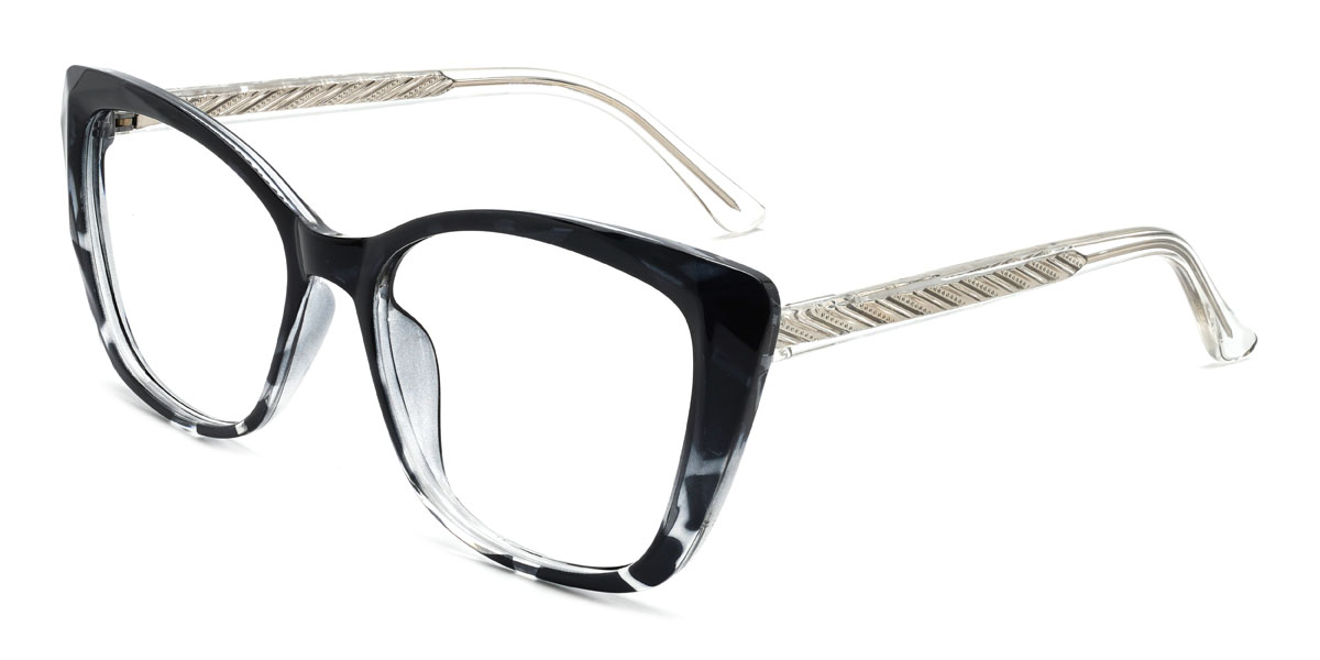 Noir Noir Écaille de tortue Emillia Lunettes - Cat Eye Glasses