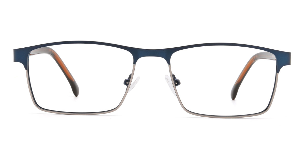 Plateado Azul Marino Azul Braulio Gafas - Rectangle Glasses