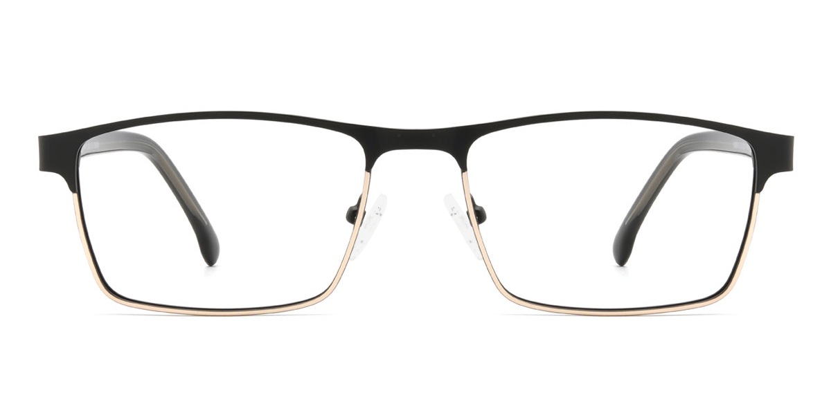 Gold Black Braulio - Rectangle Glasses