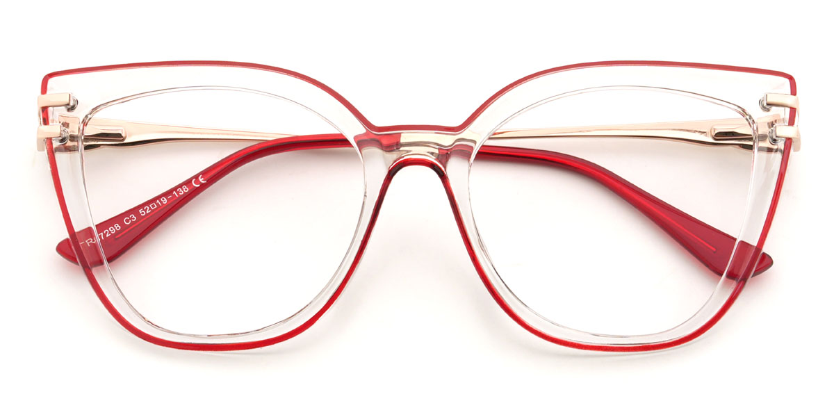 Tiszta piros Magaly Szemüveg - Square Glasses