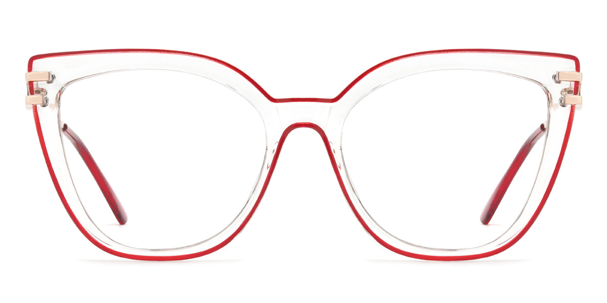 Tiszta piros Magaly Szemüveg - Square Glasses