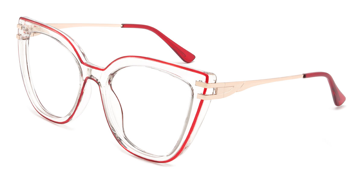 Tiszta piros Magaly Szemüveg - Square Glasses