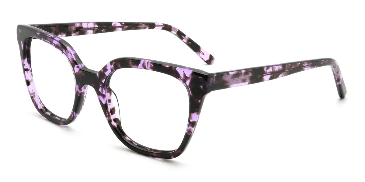 Violet Écaille de tortue Martina Lunettes - Square Glasses
