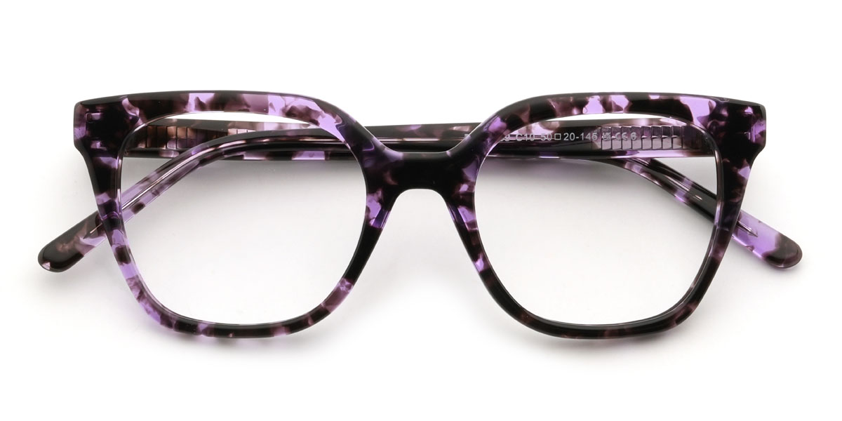 Violet Écaille de tortue Martina Lunettes - Square Glasses