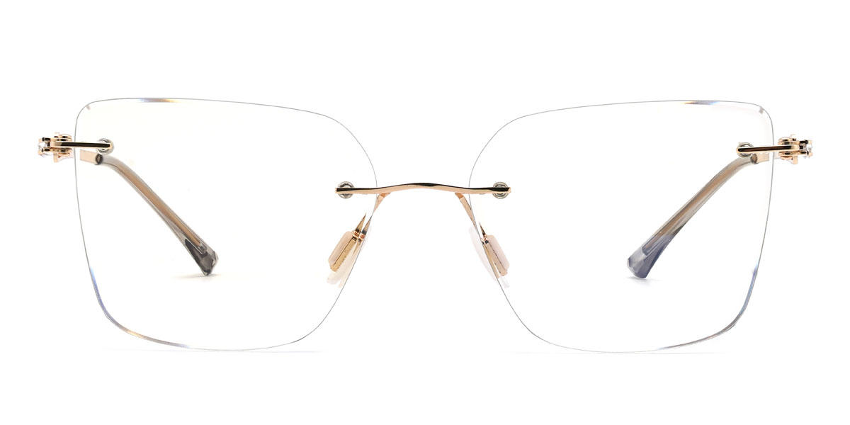 Gold Christine Glasses - Cat Eye Clip-On Sunglasses