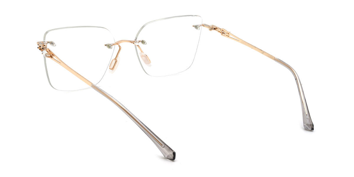 Gold Christine Glasses - Cat Eye Clip-On Sunglasses