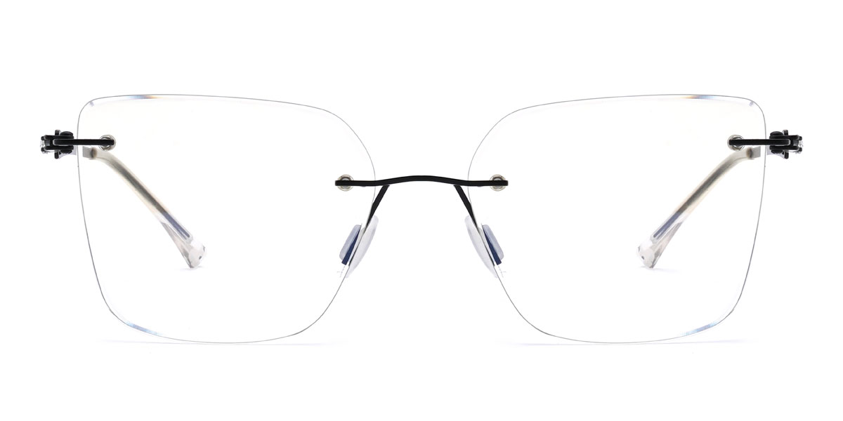 Fekete Christine Szemüveg - Cat Eye Clip-On Sunglasses