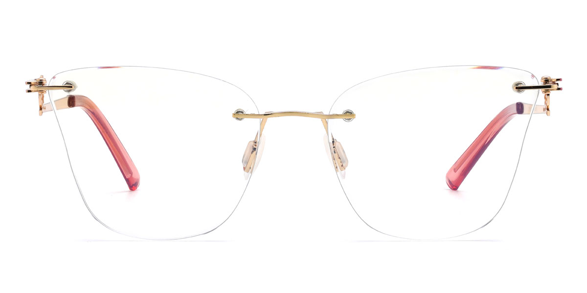 Gold Rosa Wilmoth Brille - Cat Eye Clip-On Sunglasses
