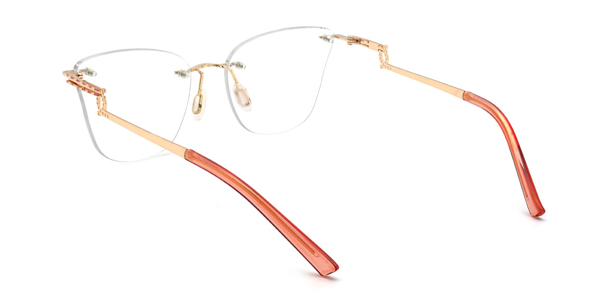 Gold Rosa Wilmoth Brille - Cat Eye Clip-On Sunglasses