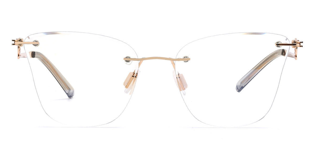 Gold Wilmoth Glasses - Cat Eye Clip-On Sunglasses