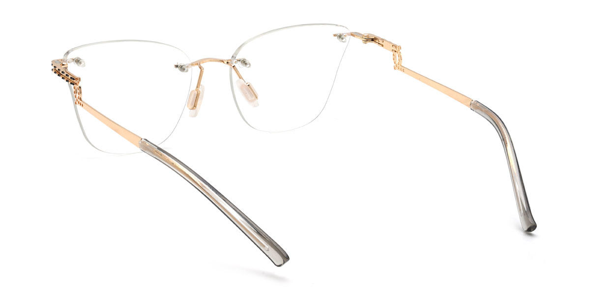 Gold Wilmoth Glasses - Cat Eye Clip-On Sunglasses