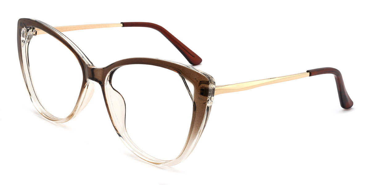 Gradient Brown Flavia Glasses - Cat Eye Glasses