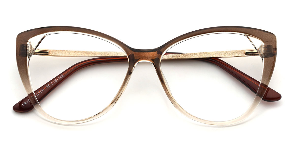 Gradient Brown Flavia Glasses - Cat Eye Glasses