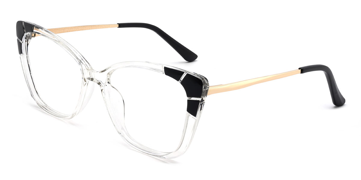 Black Clear Hanifa Glasses - Cat Eye Glasses