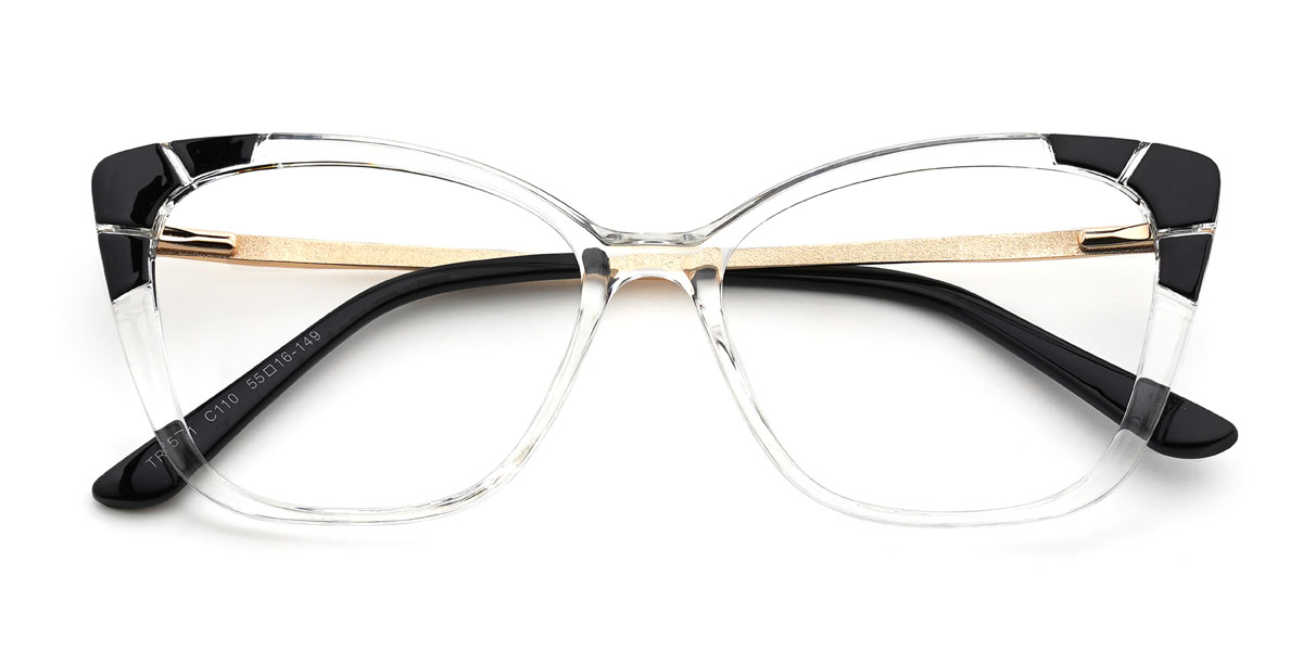 Black Clear Hanifa Glasses - Cat Eye Glasses
