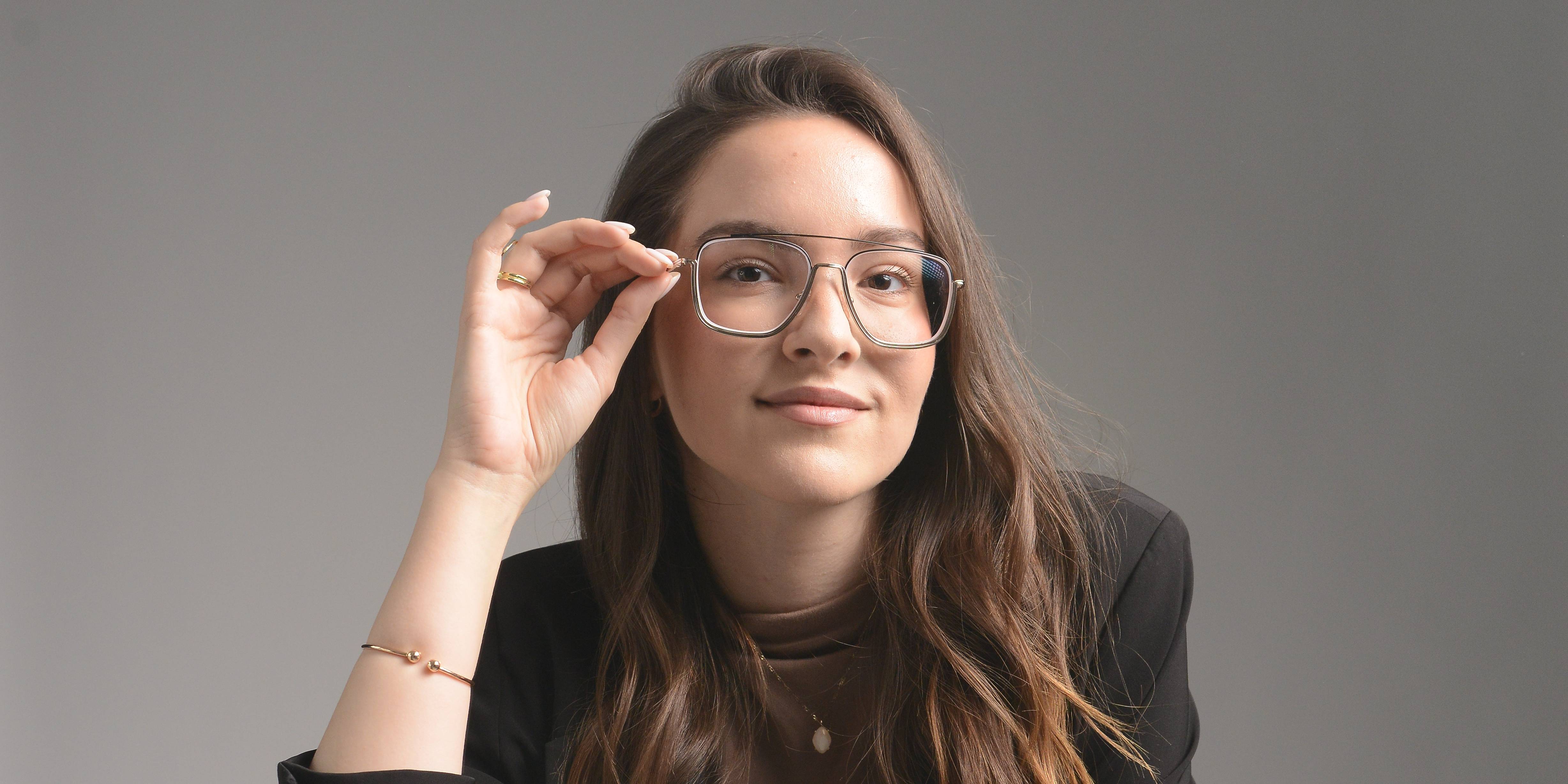 Champagne Gold Black Flynn Glasses - Aviator Glasses