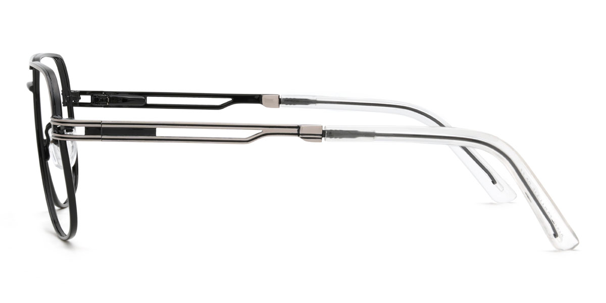 Noir Argent Sinclair Lunettes - Aviator Glasses