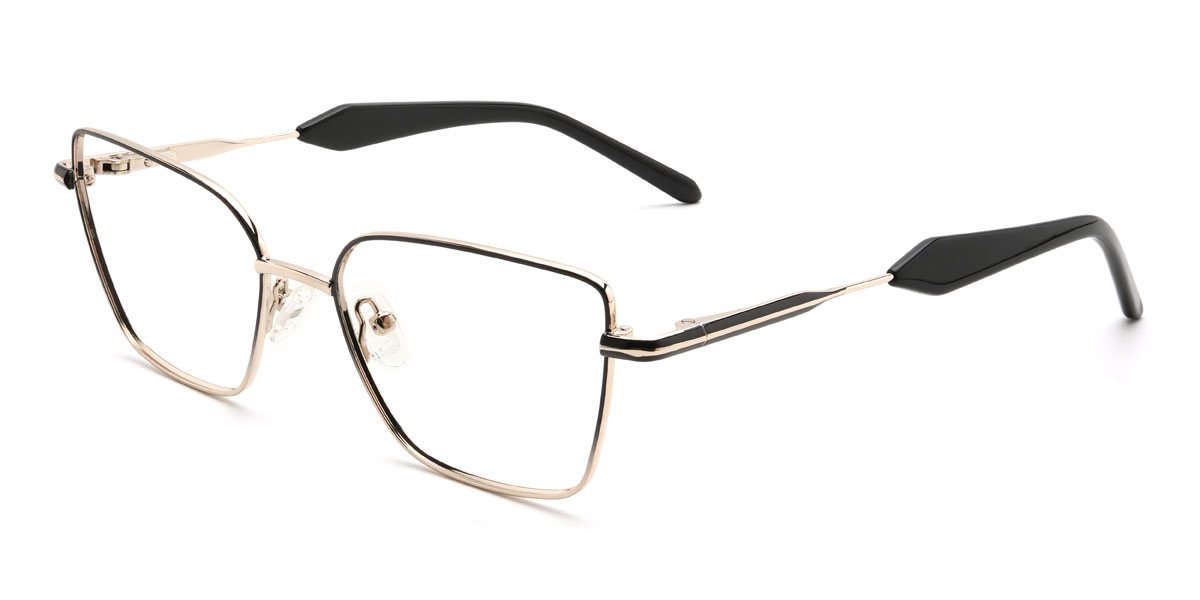 Gold Black Jessenia Glasses - Rectangle Glasses
