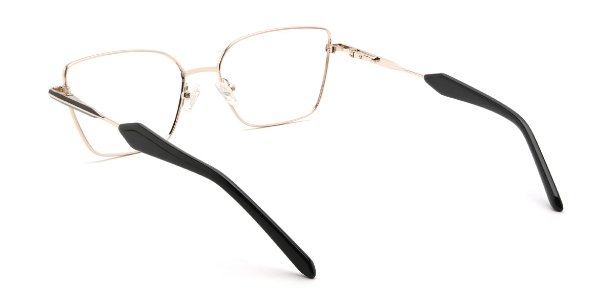 Gold Black Jessenia Glasses - Rectangle Glasses