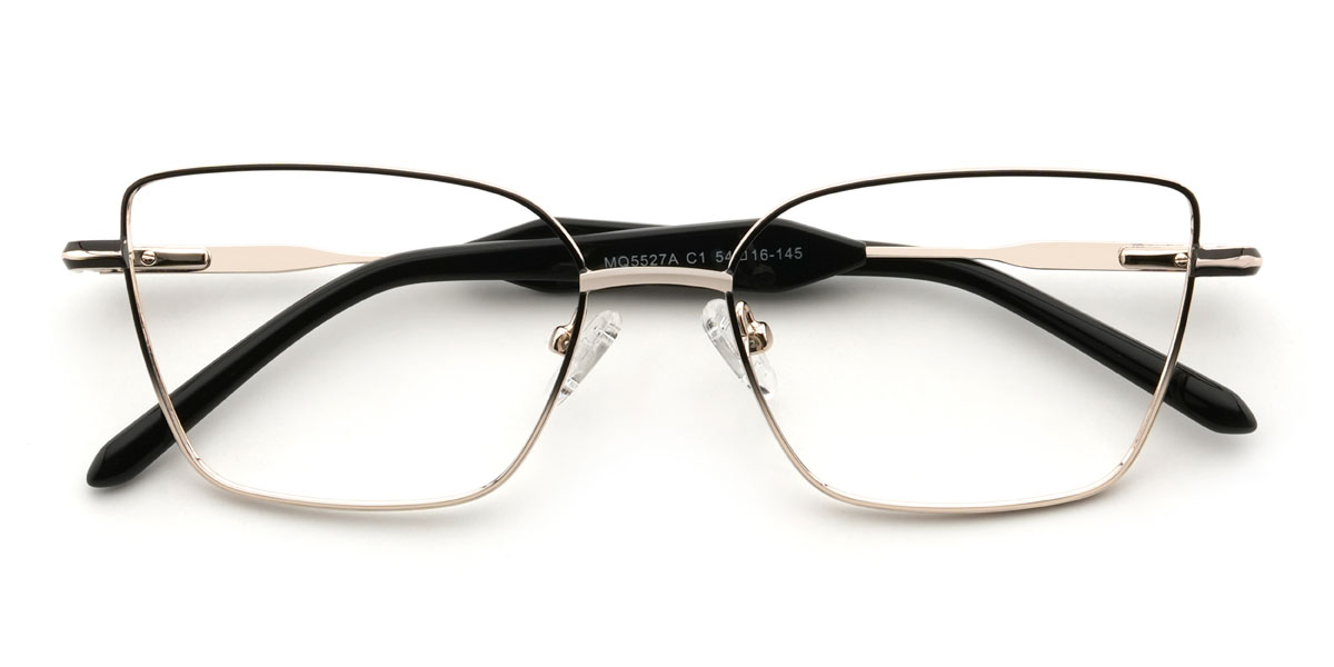 Gold Black Jessenia Glasses - Rectangle Glasses