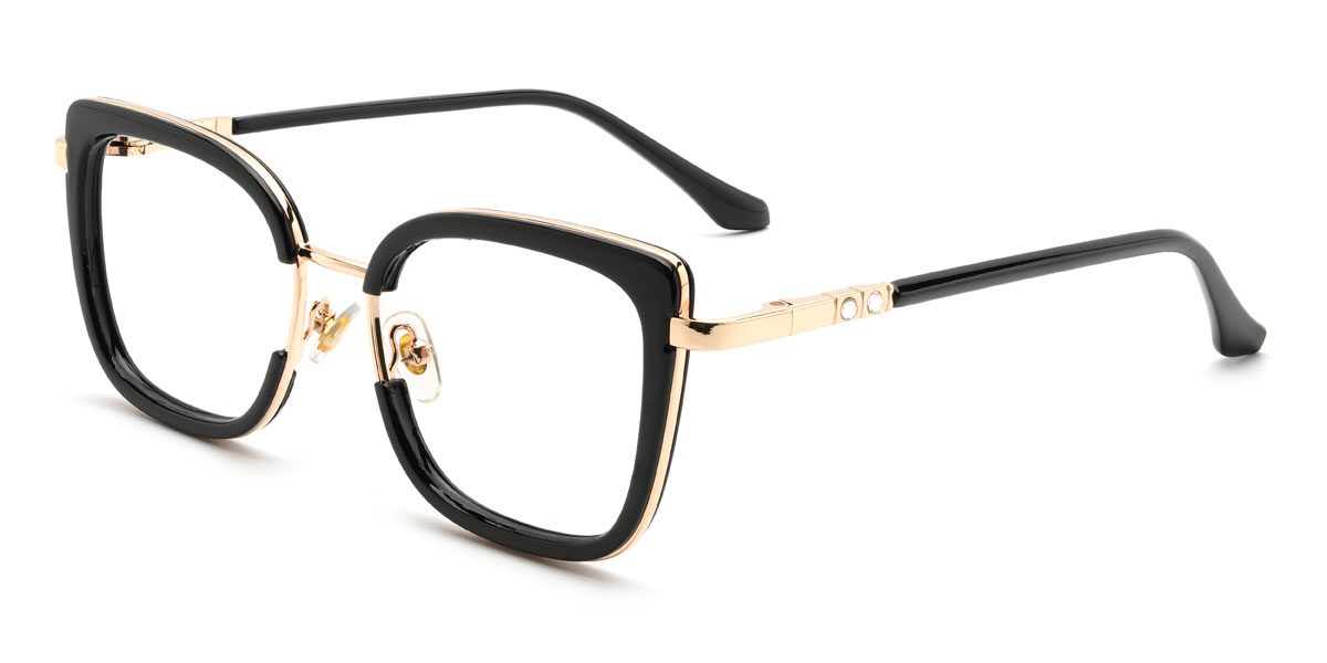 Black Theodosia Glasses - Rectangle Glasses