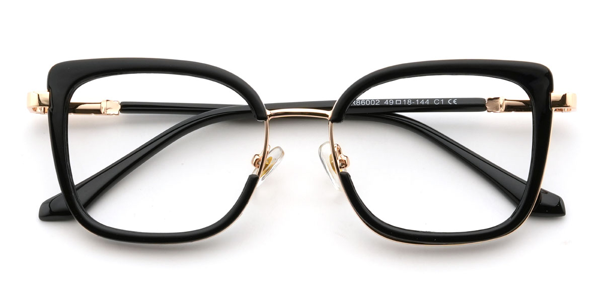 Black Theodosia Glasses - Rectangle Glasses