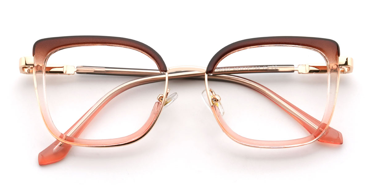 Brown Pink Theodosia Glasses - Rectangle Glasses