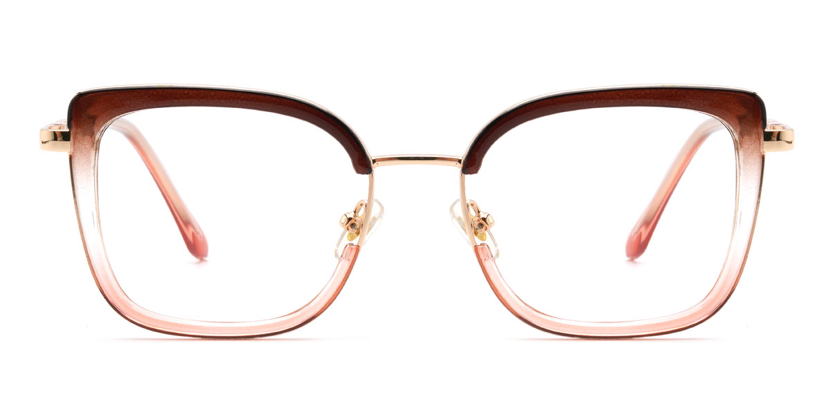 Brown Pink Theodosia Glasses - Rectangle Glasses