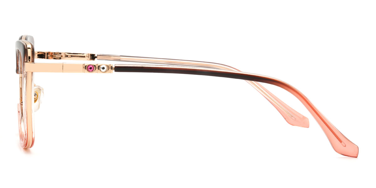 Brown Pink Theodosia Glasses - Rectangle Glasses
