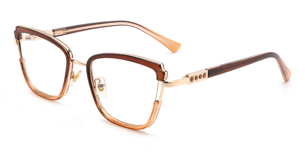 Brun Orange Viviane Lunettes - Cat Eye Glasses