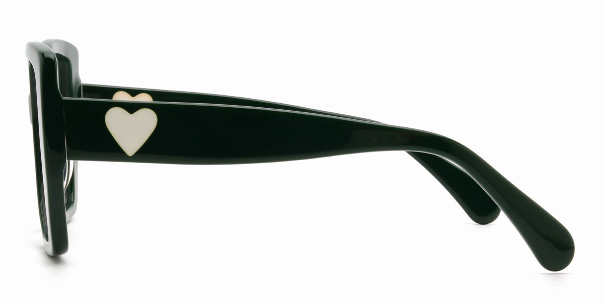 Deep Green Jarrell Glasses - Square Glasses