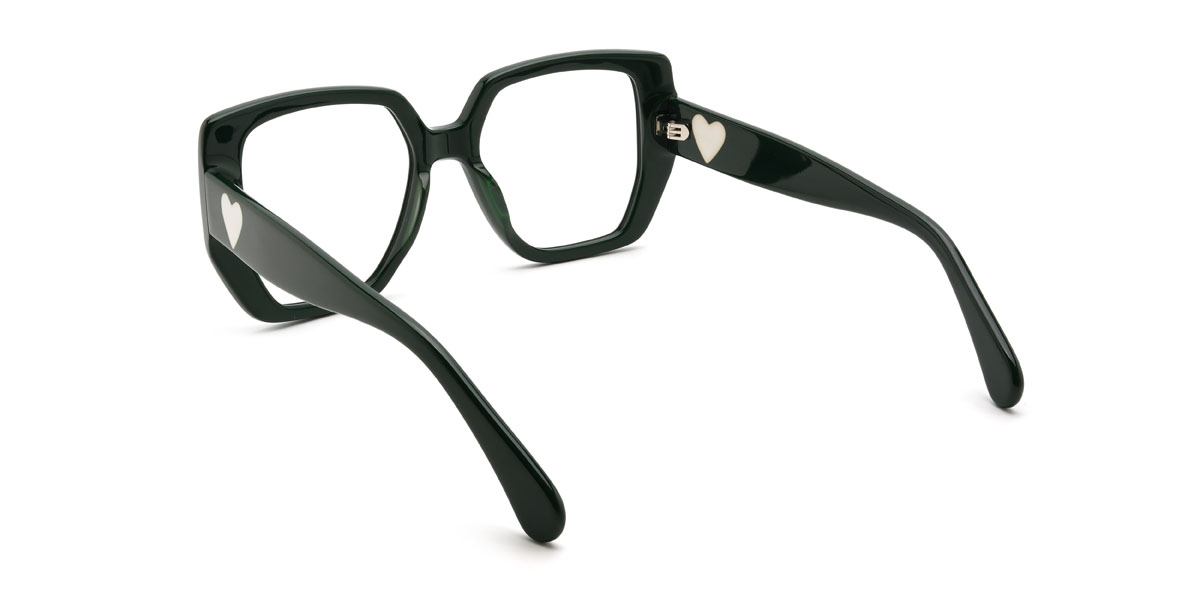 Deep Green Jarrell Glasses - Square Glasses