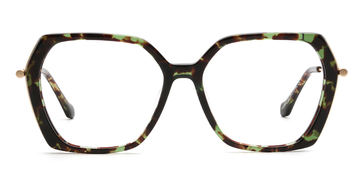 Vert Écaille de tortue Ramiah Lunettes - Square Glasses