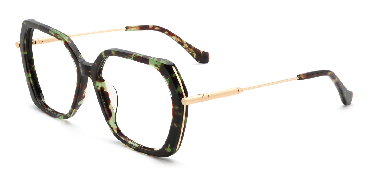 Vert Écaille de tortue Ramiah Lunettes - Square Glasses