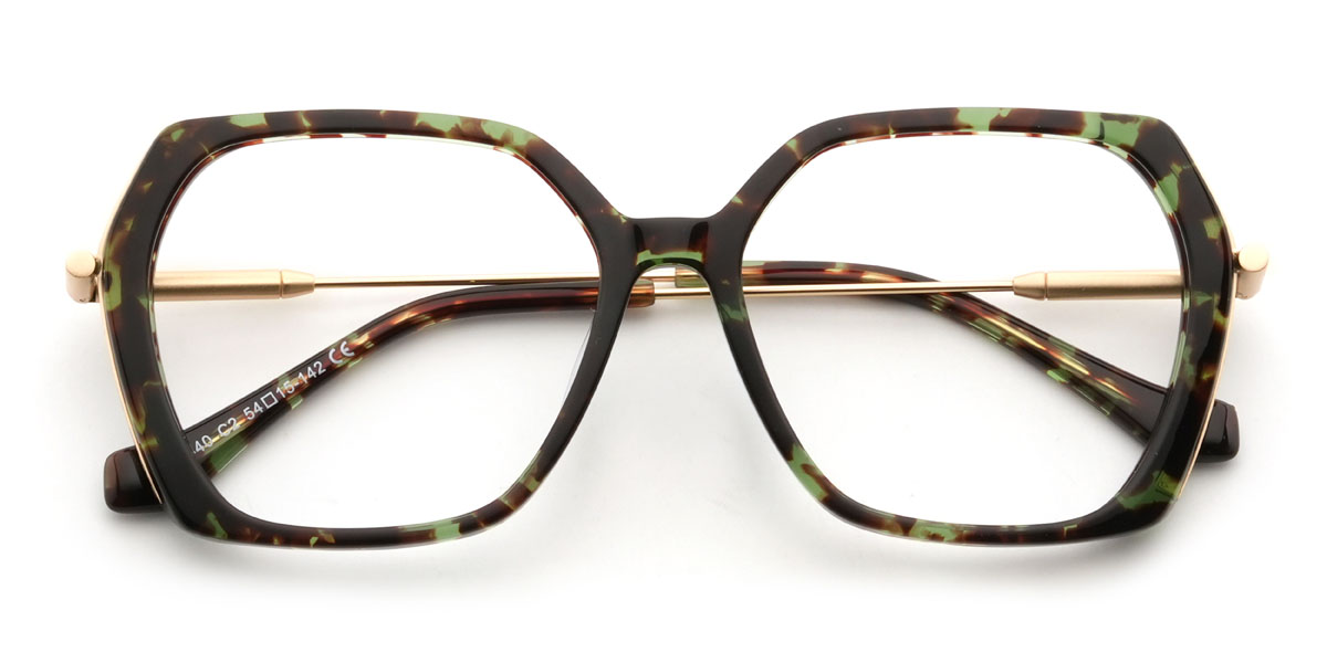 Vert Écaille de tortue Ramiah Lunettes - Square Glasses