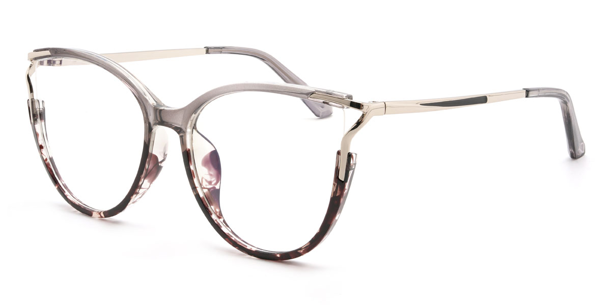 Gris Écaille de tortue Damiri Lunettes - Cat Eye Glasses