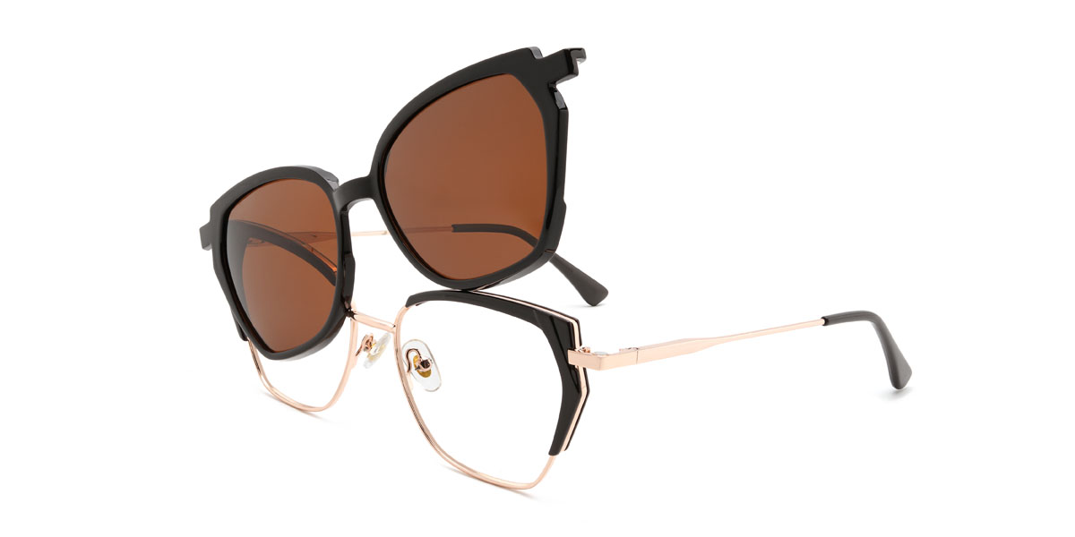 Arany fekete Gonzalez Szemüveg - Rectangle Clip-On Sunglasses