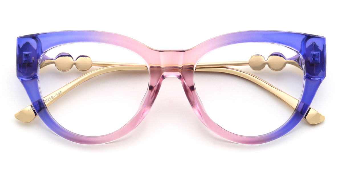 Lila rózsaszín Nefertiti Szemüveg - Cat Eye Glasses