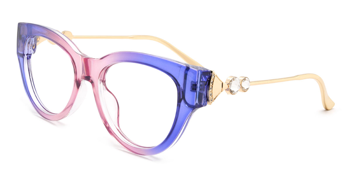 Lila rózsaszín Nefertiti Szemüveg - Cat Eye Glasses
