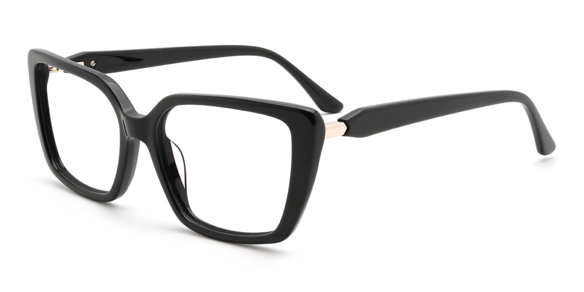 Black Melly Glasses - Rectangle Glasses
